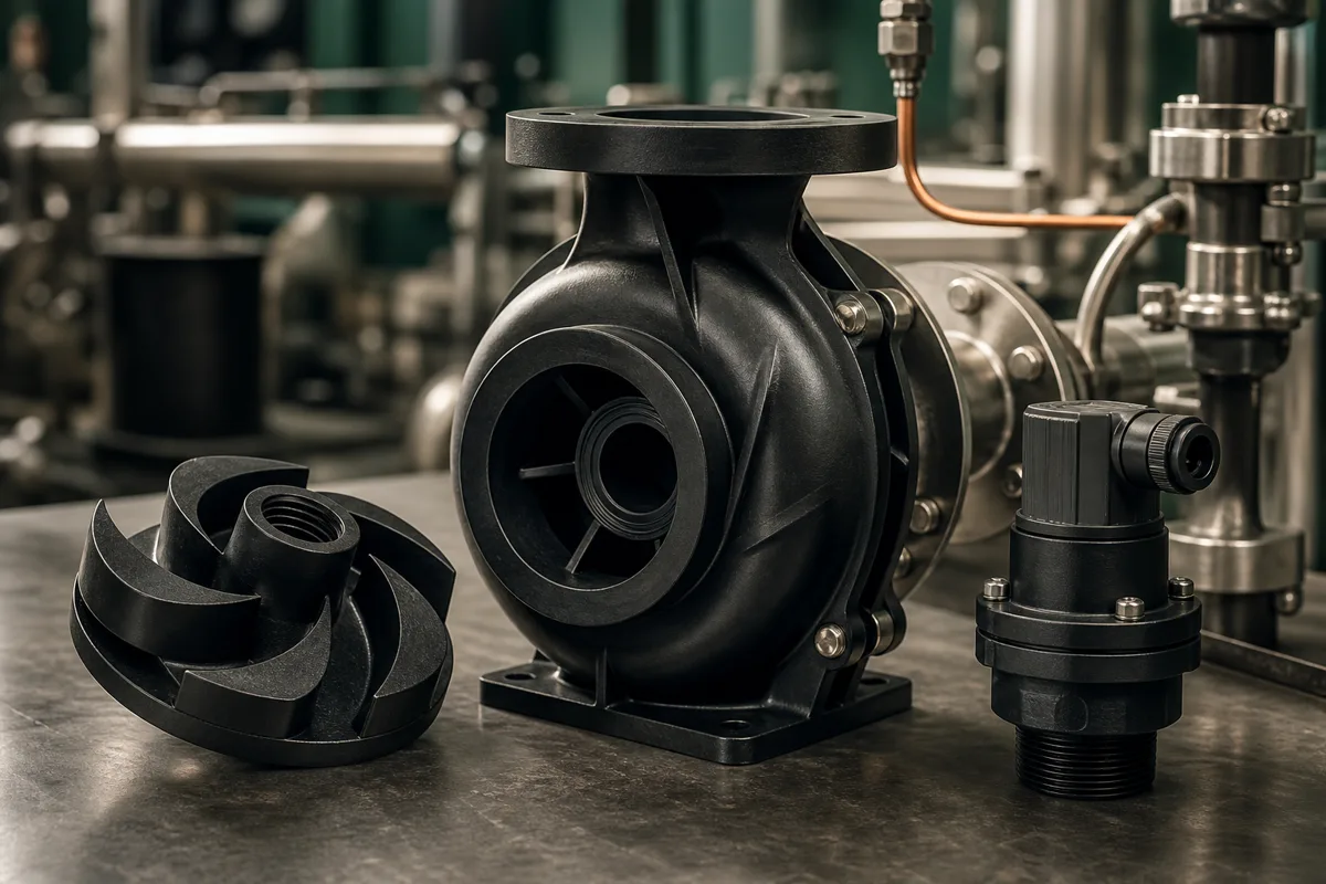 PPS — Chemical-resistant pumps and hot-zone parts